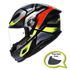 AGV K6-S ERAZER - BLACK/RED/F.YELLOW (Free Dark Visor Worth £89.99)